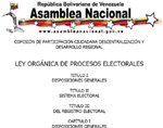 Ley Orgánica de Procesos Electorales (Proyecto AN)