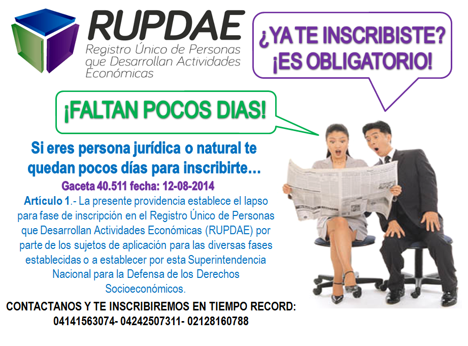 Inscribete ya en el RUPDAE Registro Único de Personas que Desarrollan Actividades Económicas