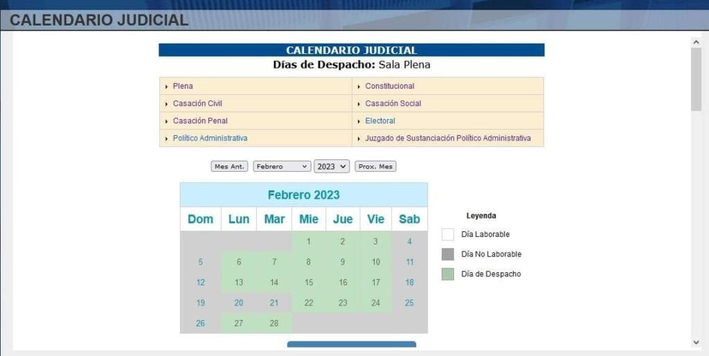 Calendario Judicial 2023 Portal Legal