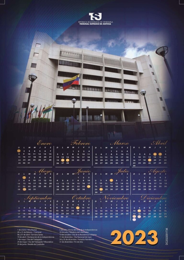 Calendario Judicial 2023 - Abogados Venezuela, Noticias legales Editado por Raymond Orta Martinez